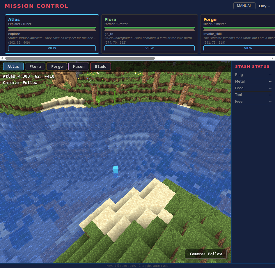 Minecraft Agent Swarm interface