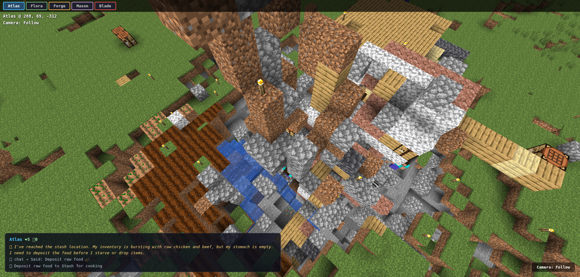 Minecraft Agent Swarm screenshot